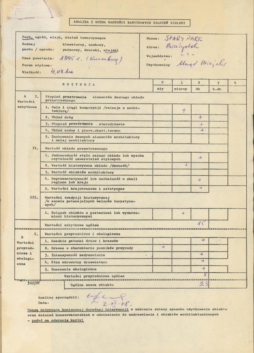 Ewidencja parkowa, skan nr 2