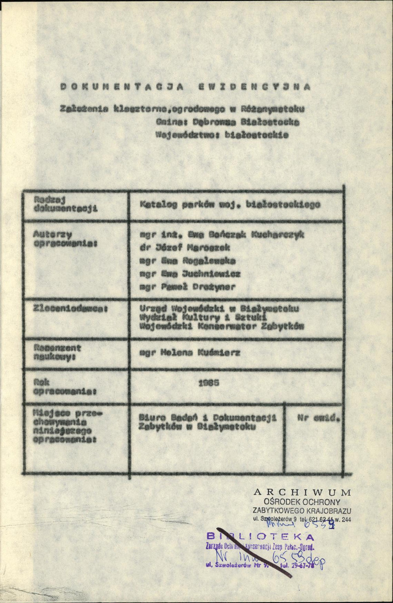 EP - Ewidencja parkowa, skan nr 4