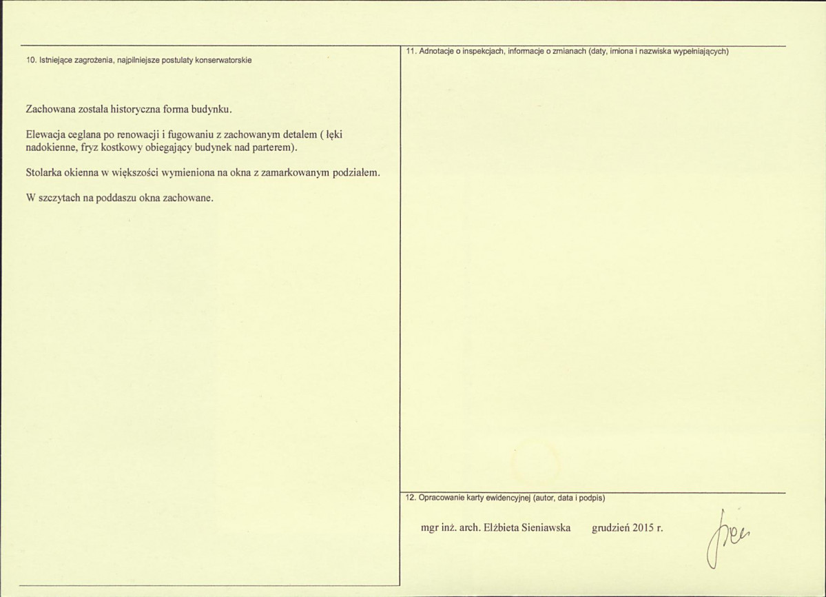 Karta obiektu niewpisanego do rejestru, skan nr 2