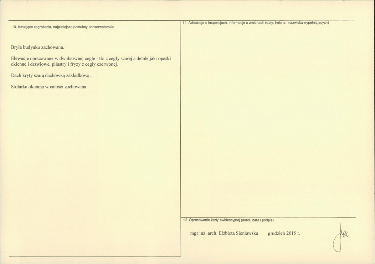 Karta obiektu niewpisanego do rejestru, skan nr 2