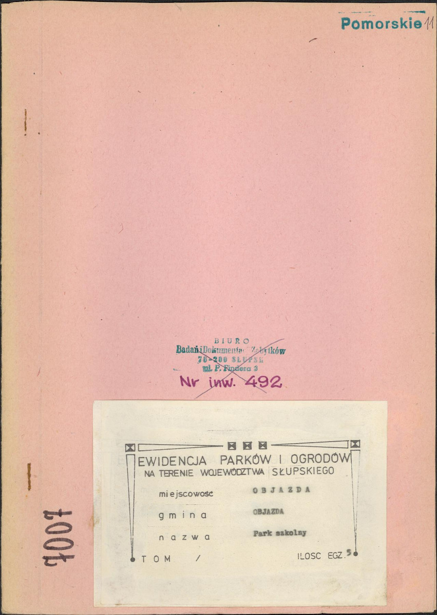 EP - Ewidencja parkowa, skan nr 1