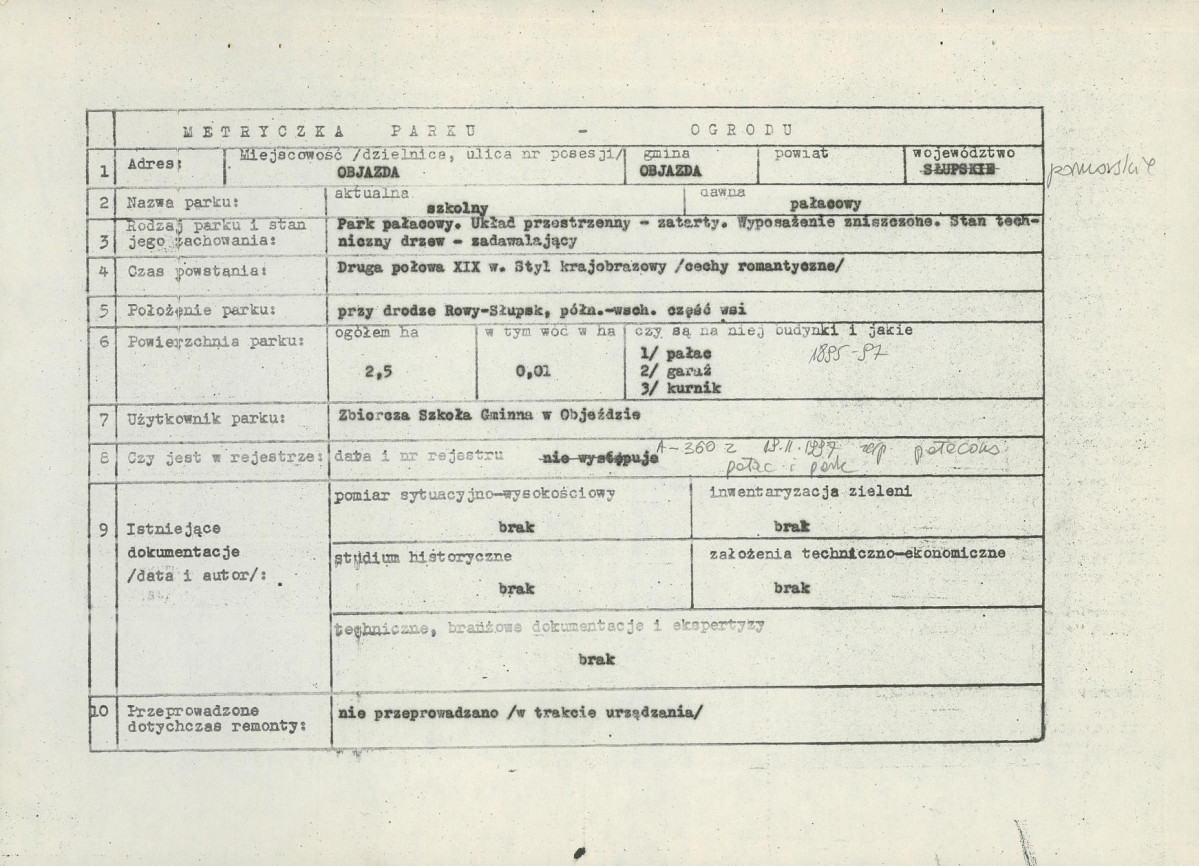 EP - Ewidencja parkowa, skan nr 5