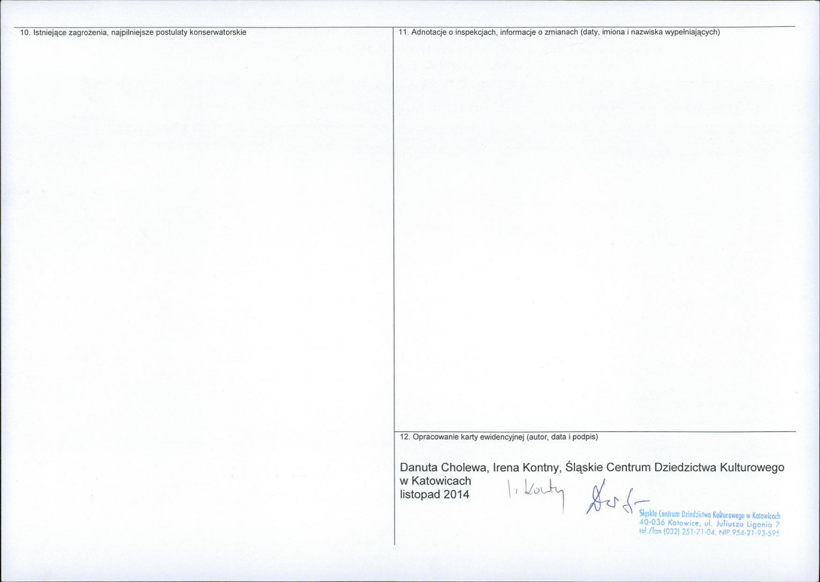 Karta obiektu niewpisanego do rejestru, skan nr 2