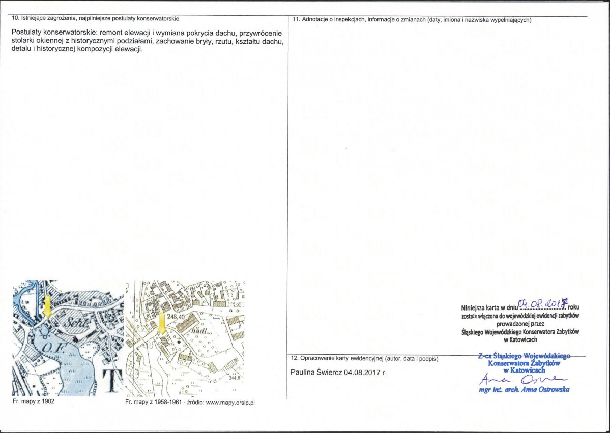 Karta obiektu niewpisanego do rejestru, skan nr 2