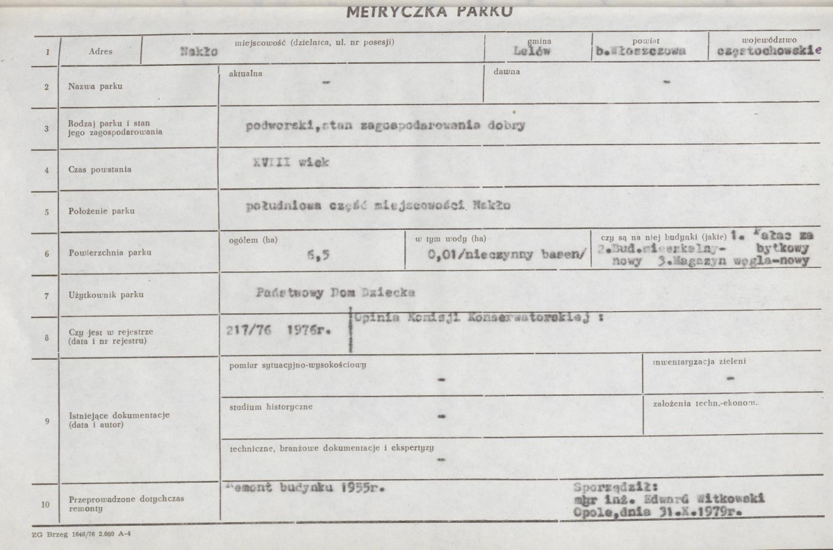 Ewidencja parkowa, skan nr 9