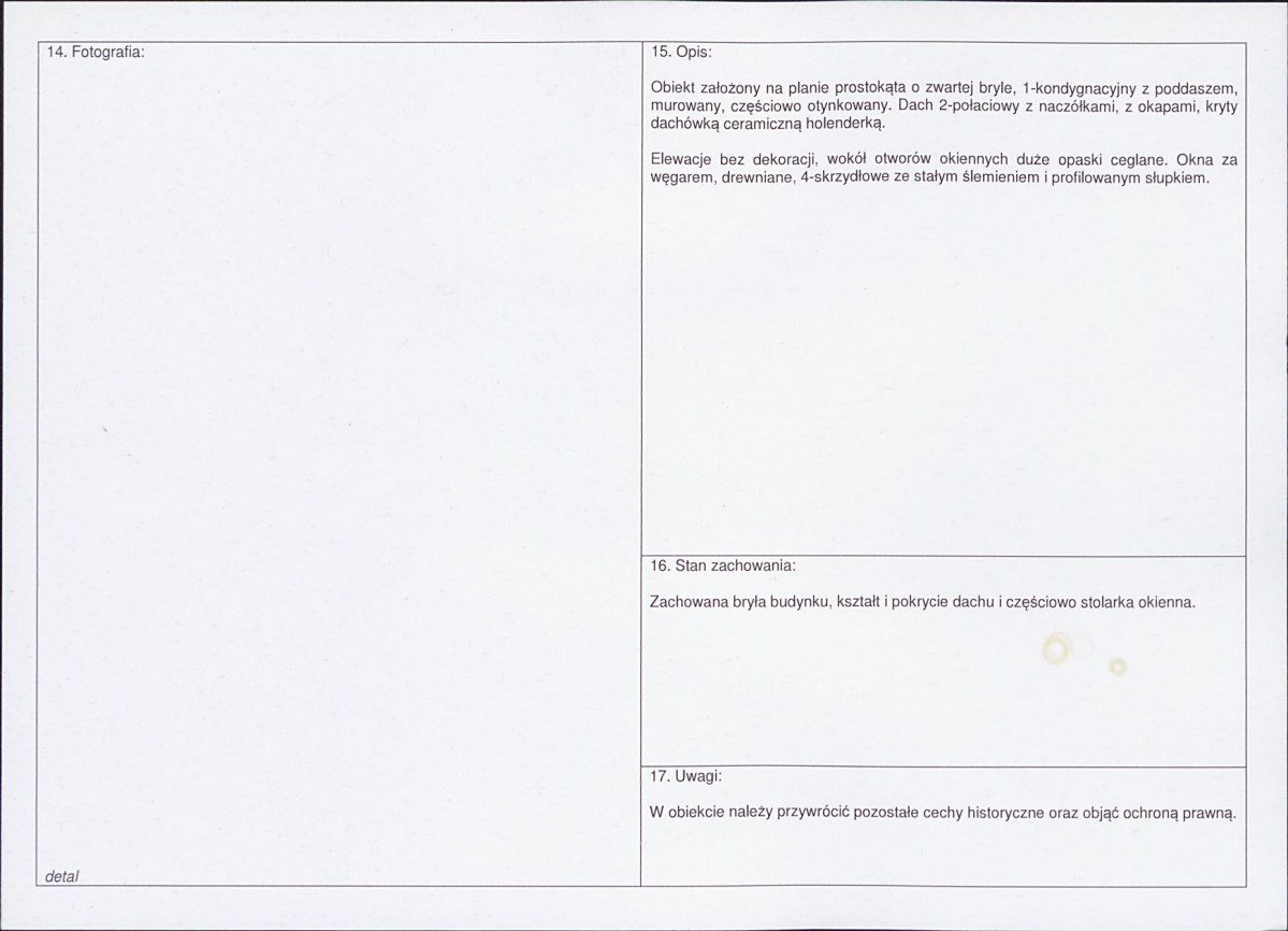 Karta obiektu niewpisanego do rejestru, skan nr 2