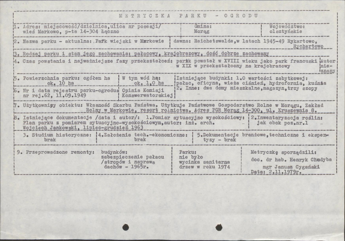 Ewidencja parkowa, skan nr 6