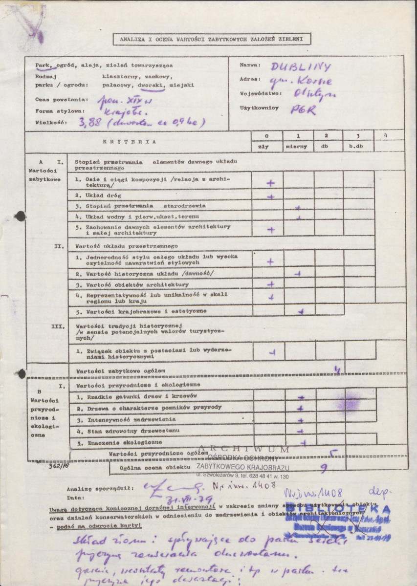 Ewidencja parkowa, skan nr 2