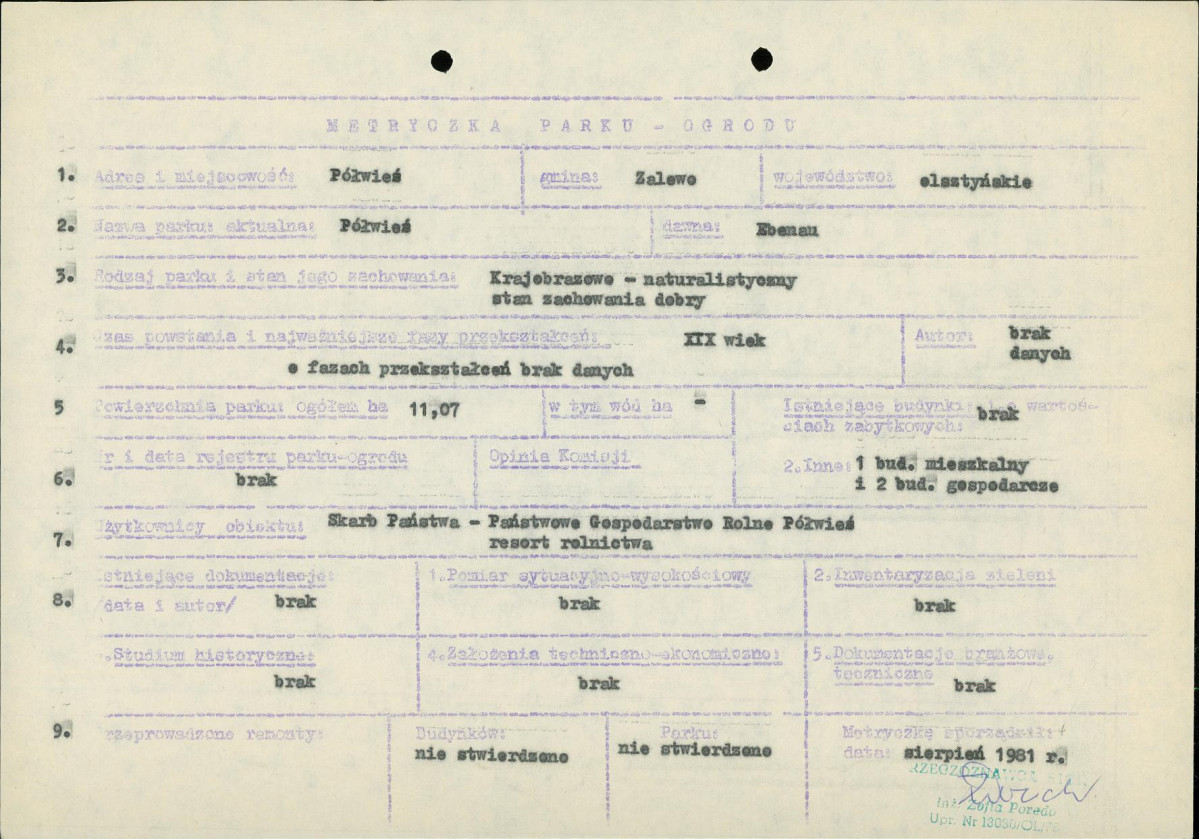 Ewidencja parkowa, skan nr 6