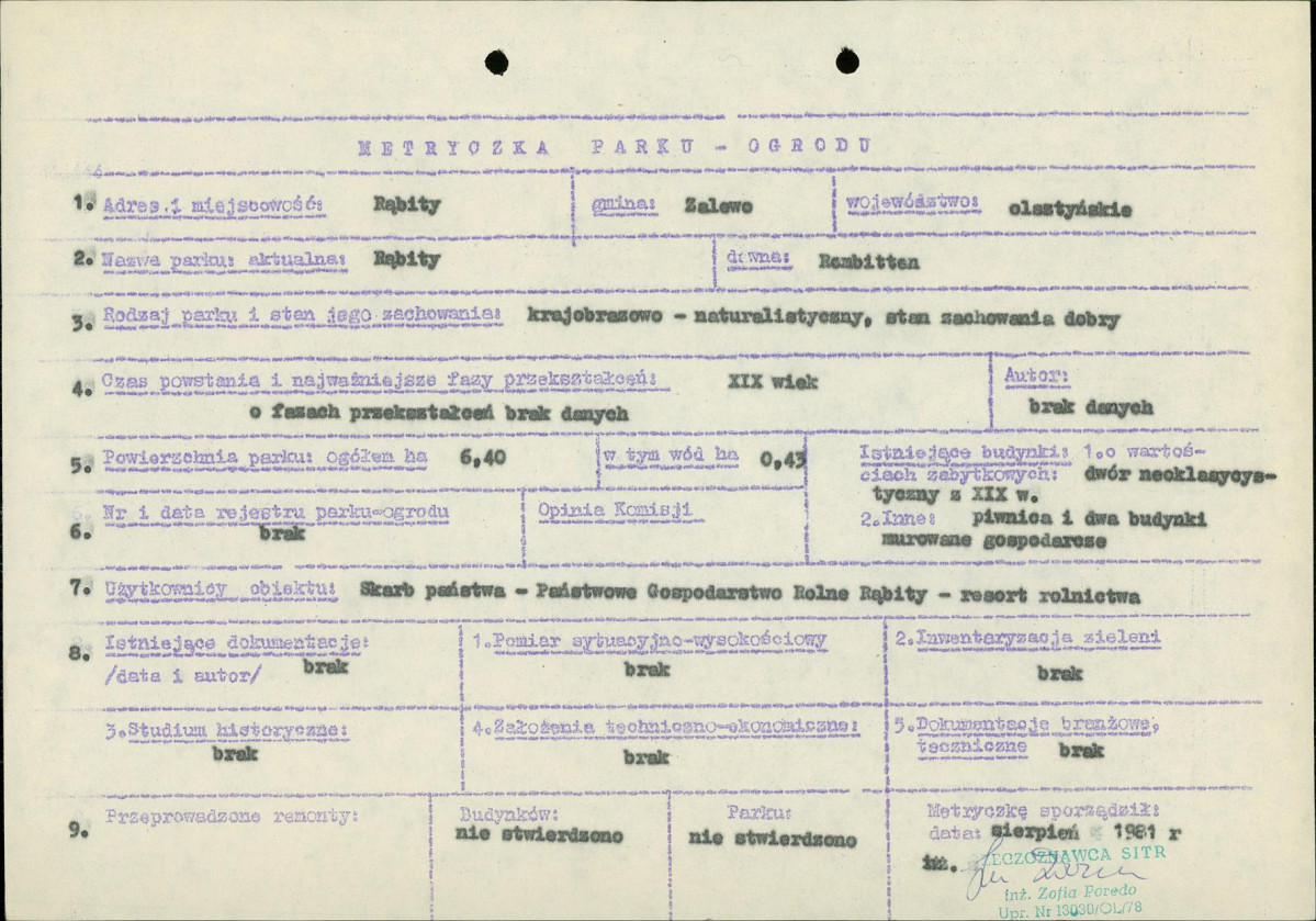 Ewidencja parkowa, skan nr 6
