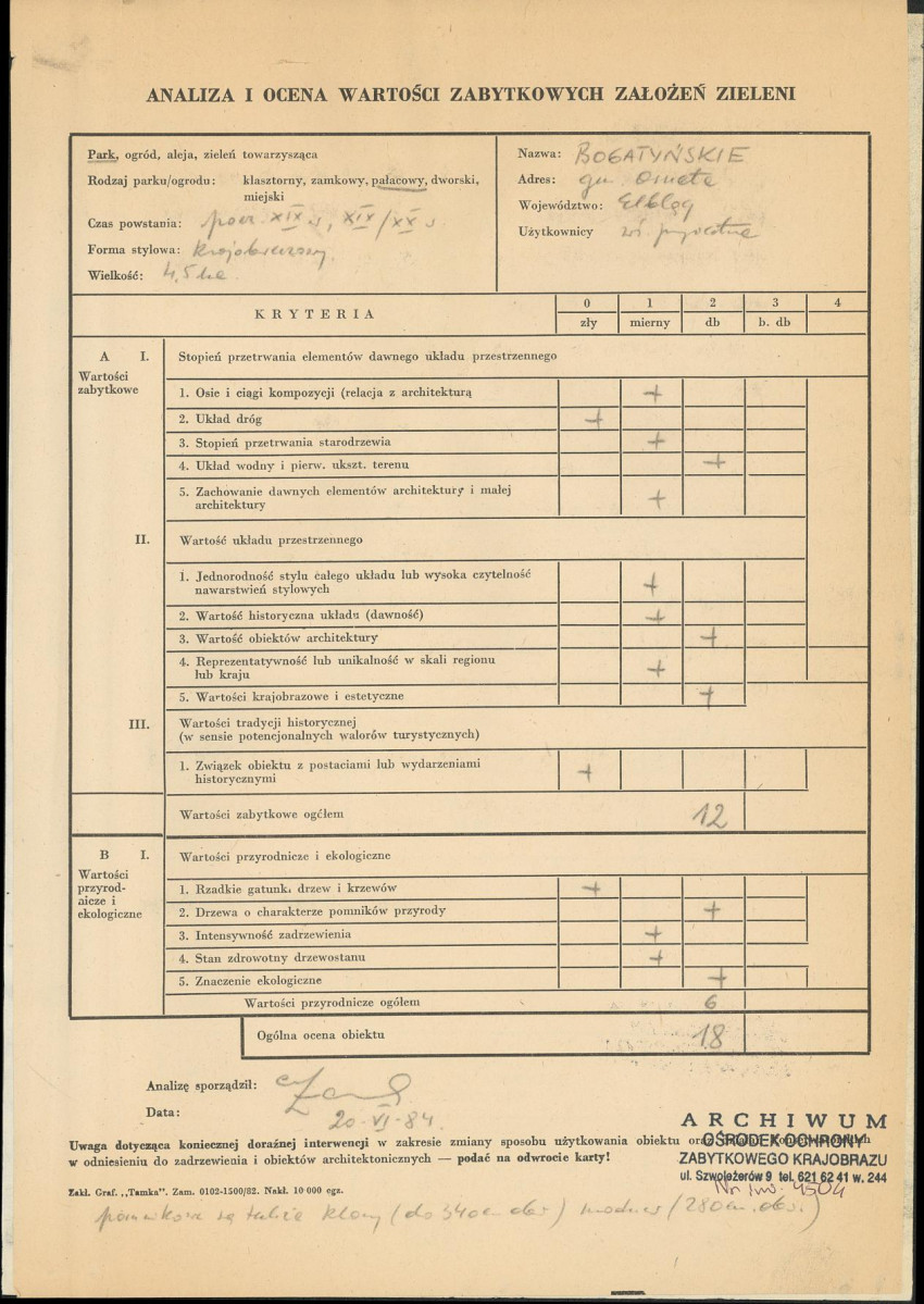 Ewidencja parkowa, skan nr 3