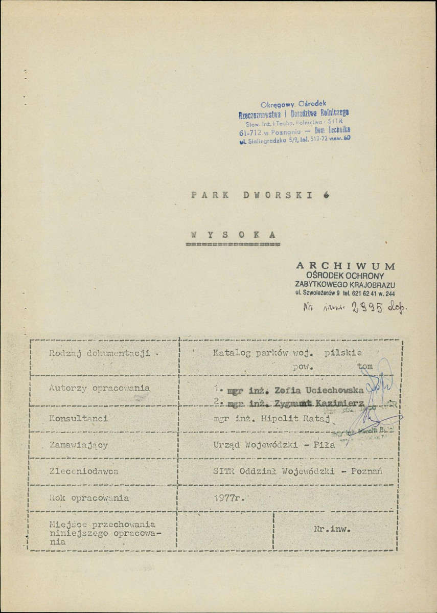 EP - Ewidencja parkowa, skan nr 5