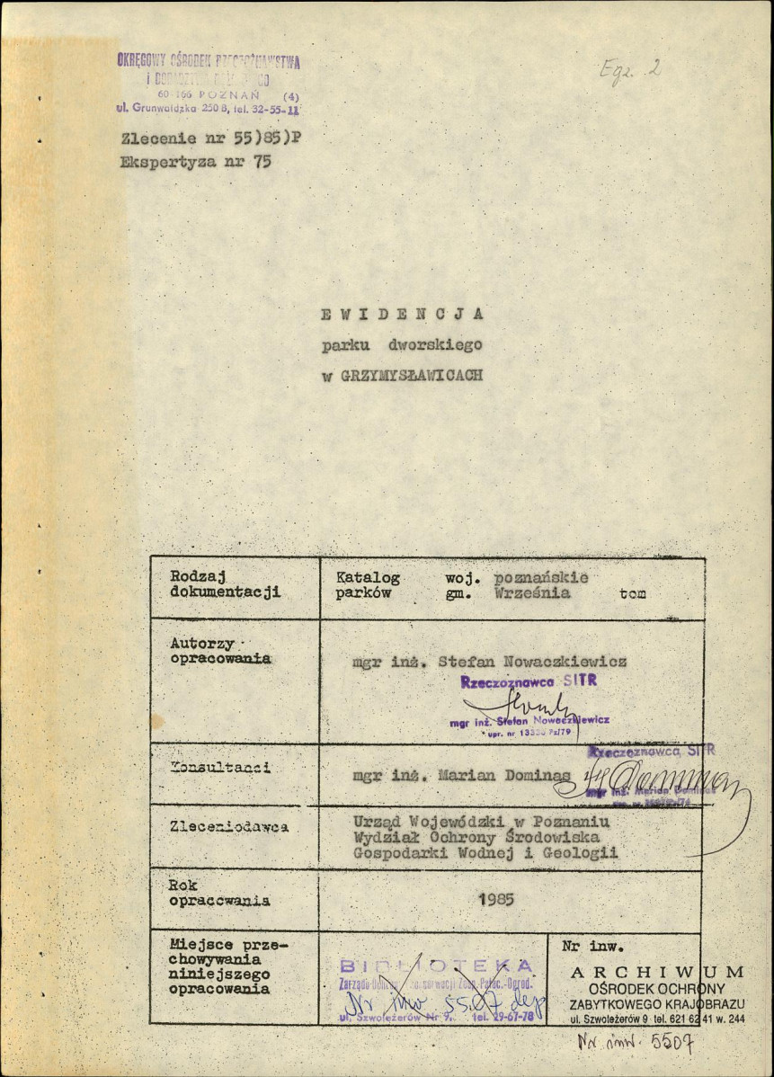 Ewidencja parkowa, skan nr 4