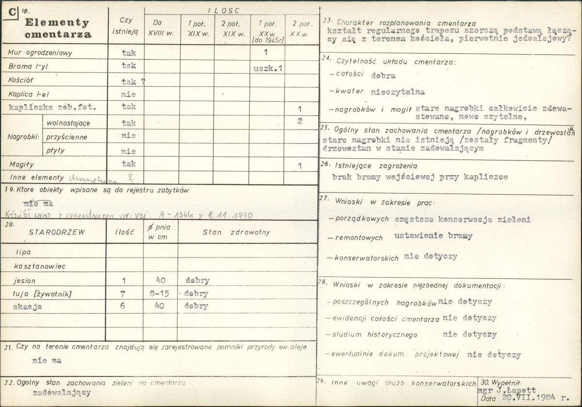 Karta cmentarza, skan nr 2