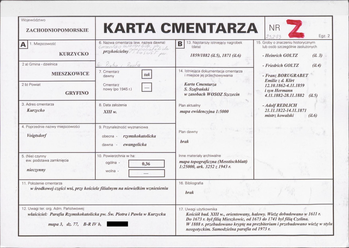 KC - Karta cmentarza, skan nr 1