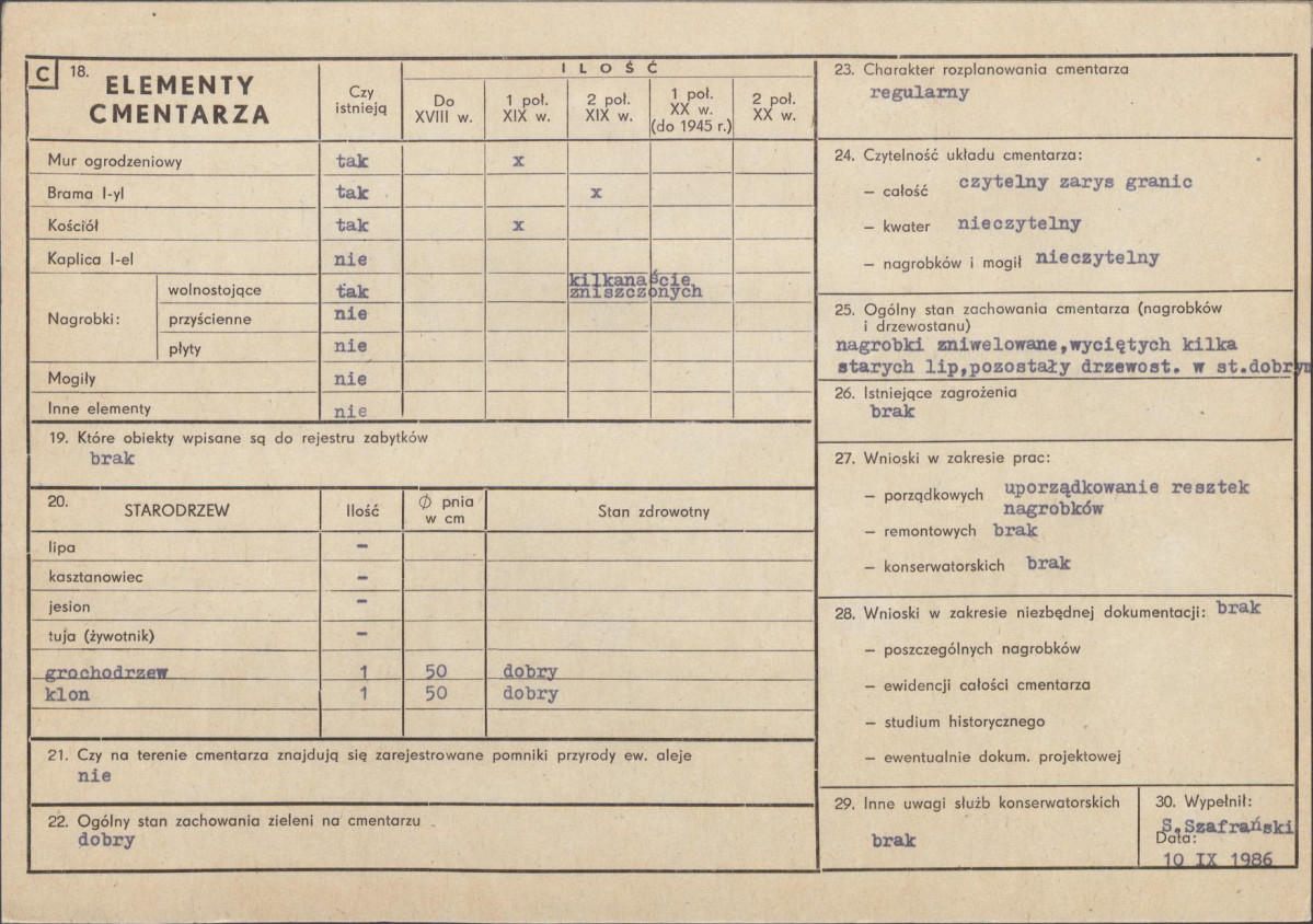 Karta cmentarza, skan nr 2