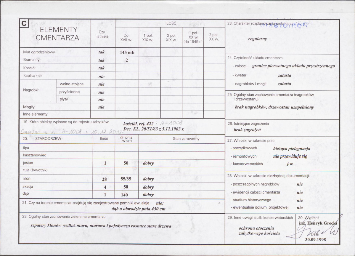 Karta cmentarza, skan nr 2