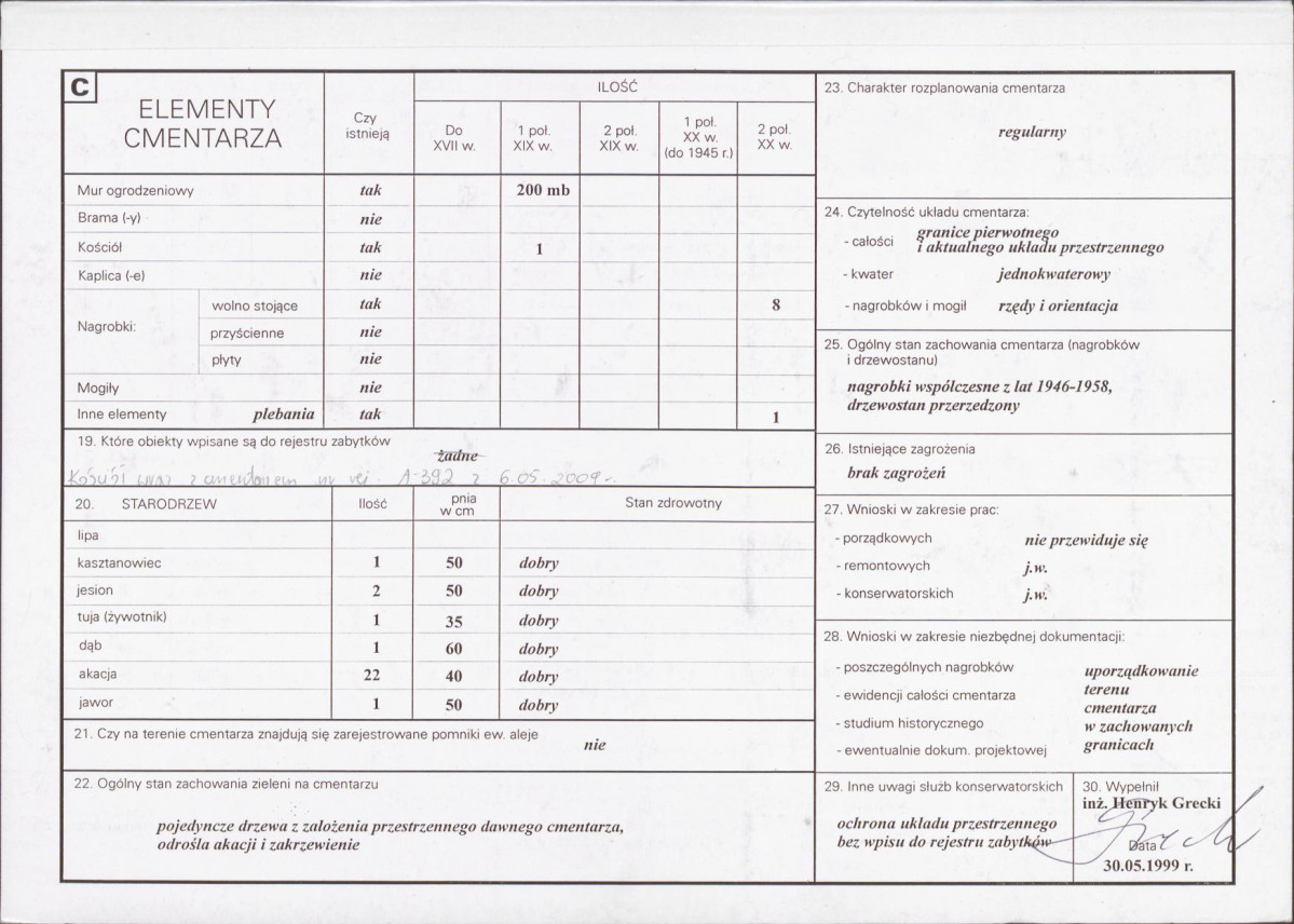 KC - Karta cmentarza, skan nr 2