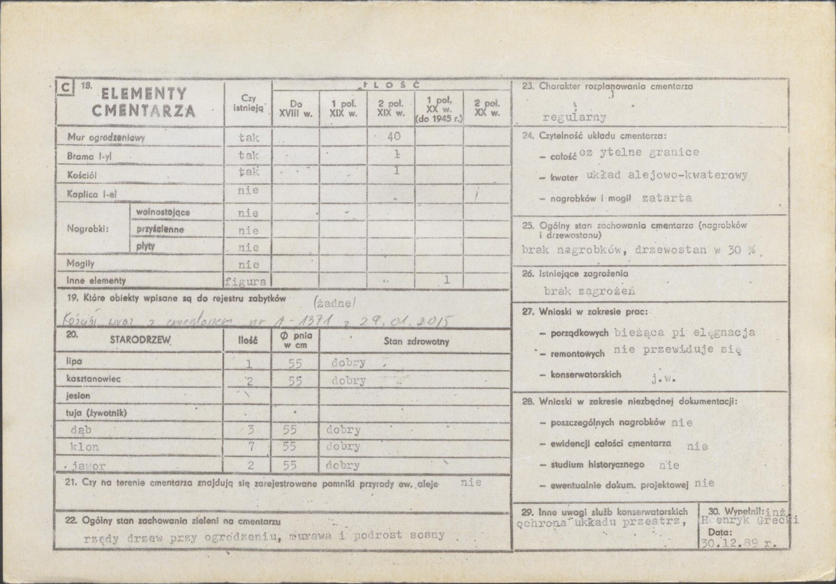 Karta cmentarza, skan nr 2