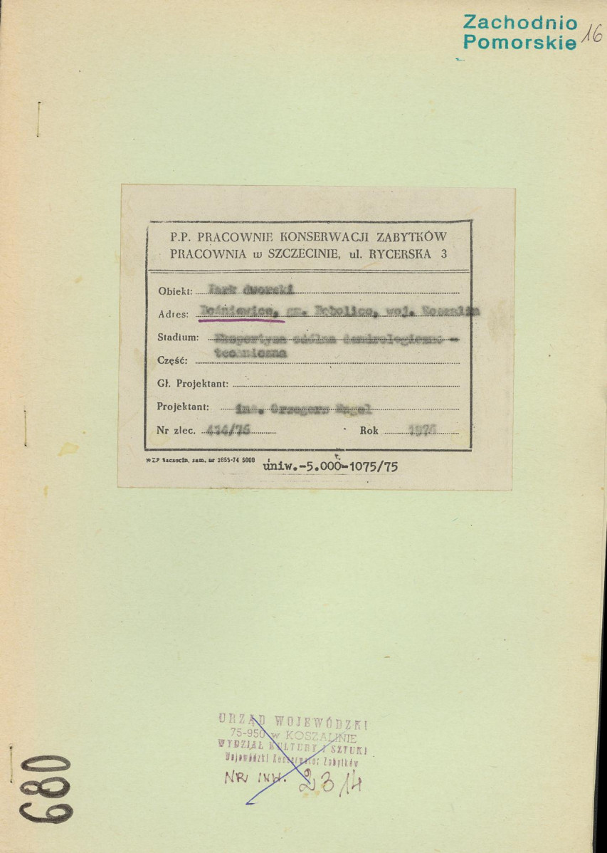 EP - Ewidencja parkowa, skan nr 1