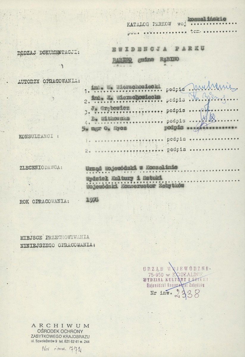 EP - Ewidencja parkowa, skan nr 3