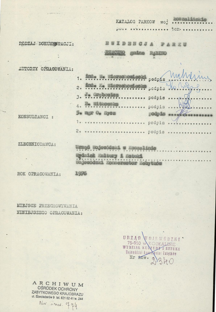 EP - Ewidencja parkowa, skan nr 3