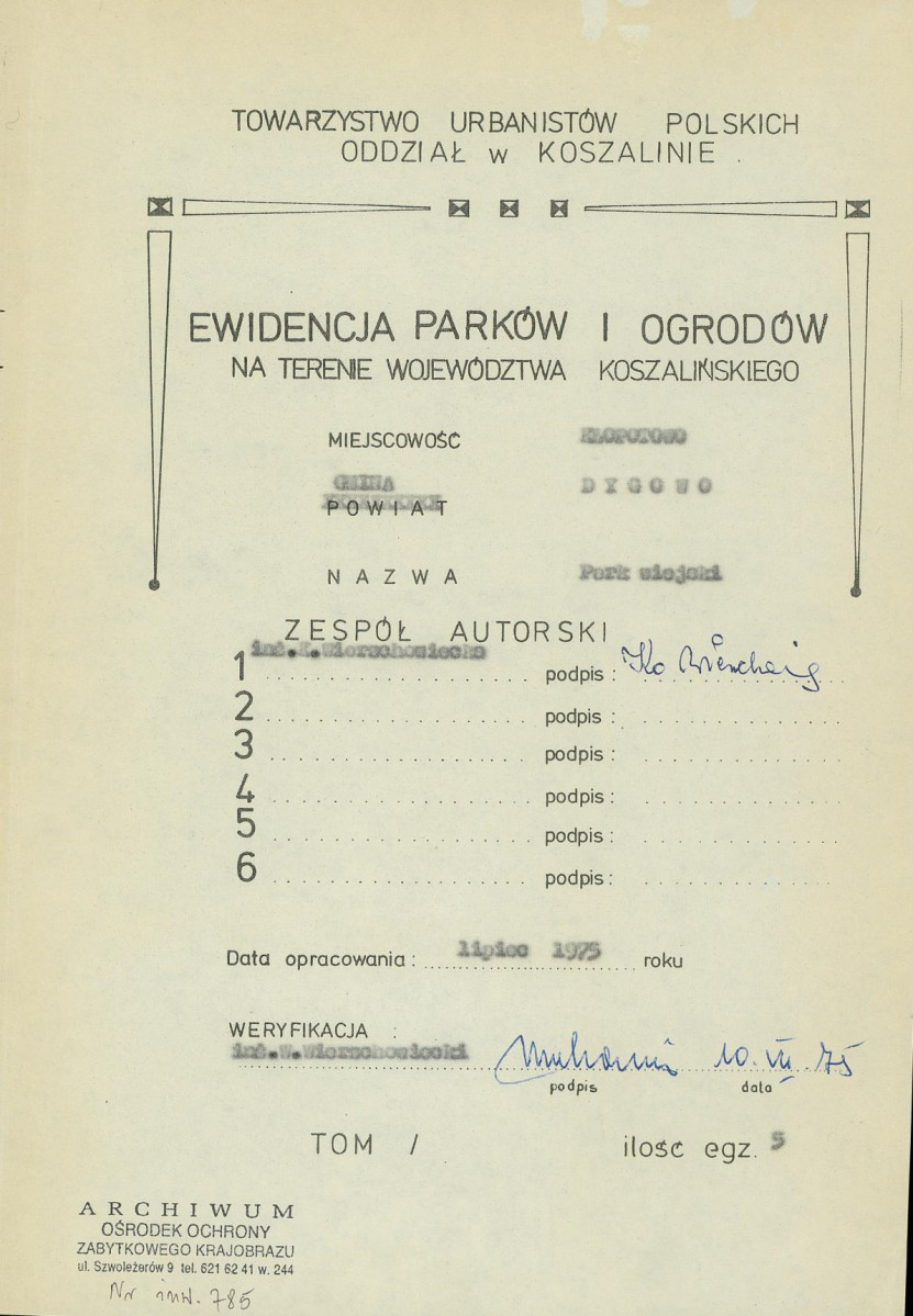 Ewidencja parkowa, skan nr 3