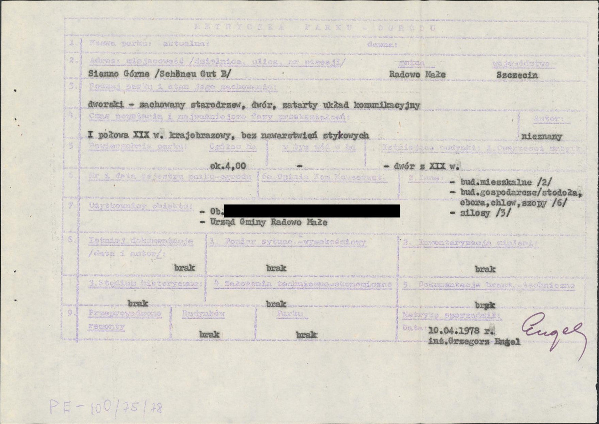 EP - Ewidencja parkowa, skan nr 5