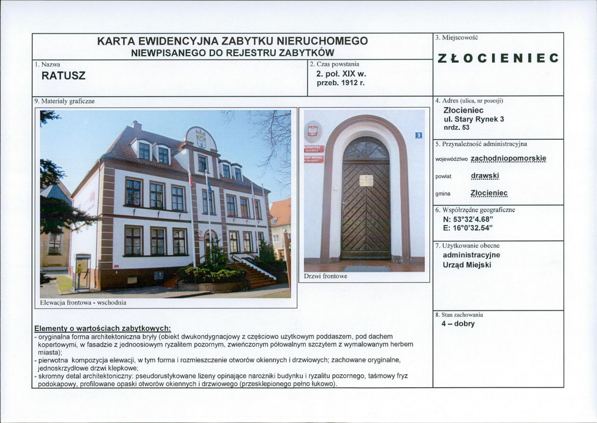 Karta obiektu niewpisanego do rejestru, skan nr 1