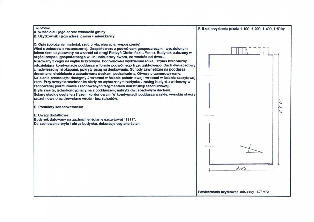 KEZN - Karta obiektu niewpisanego do rejestru, skan nr 2