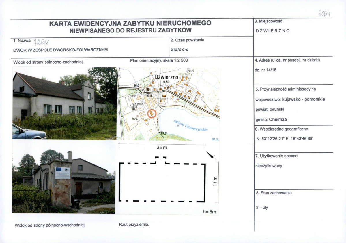 KEZN - Karta obiektu niewpisanego do rejestru, skan nr 1