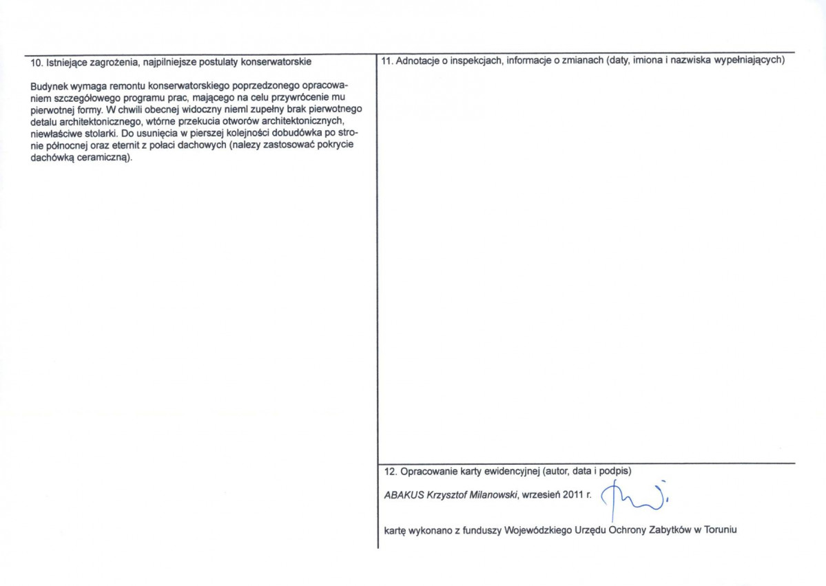 KEZN - Karta obiektu niewpisanego do rejestru, skan nr 2