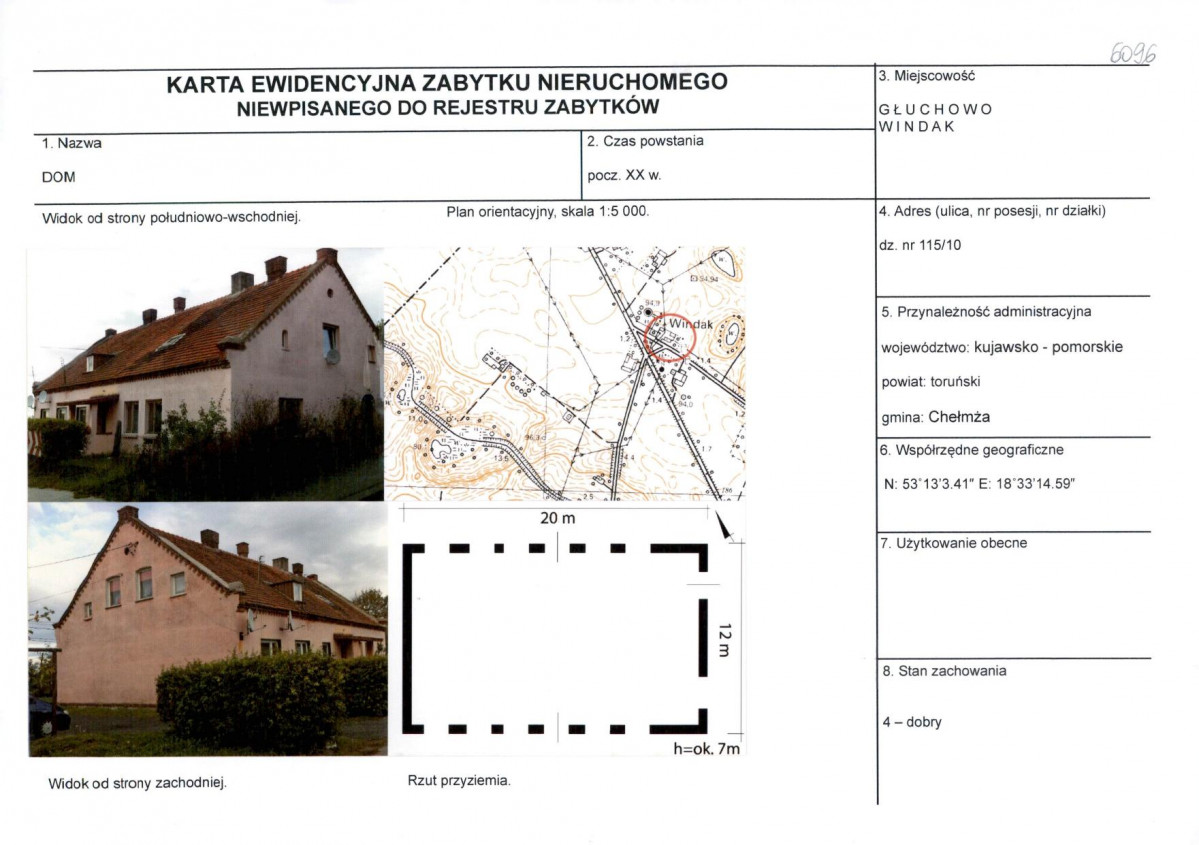 KEZN - Karta obiektu niewpisanego do rejestru, skan nr 1