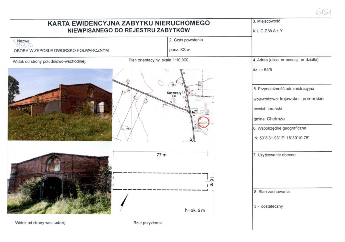 KEZN - Karta obiektu niewpisanego do rejestru, skan nr 1