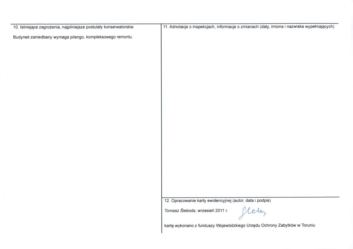 KEZN - Karta obiektu niewpisanego do rejestru, skan nr 2