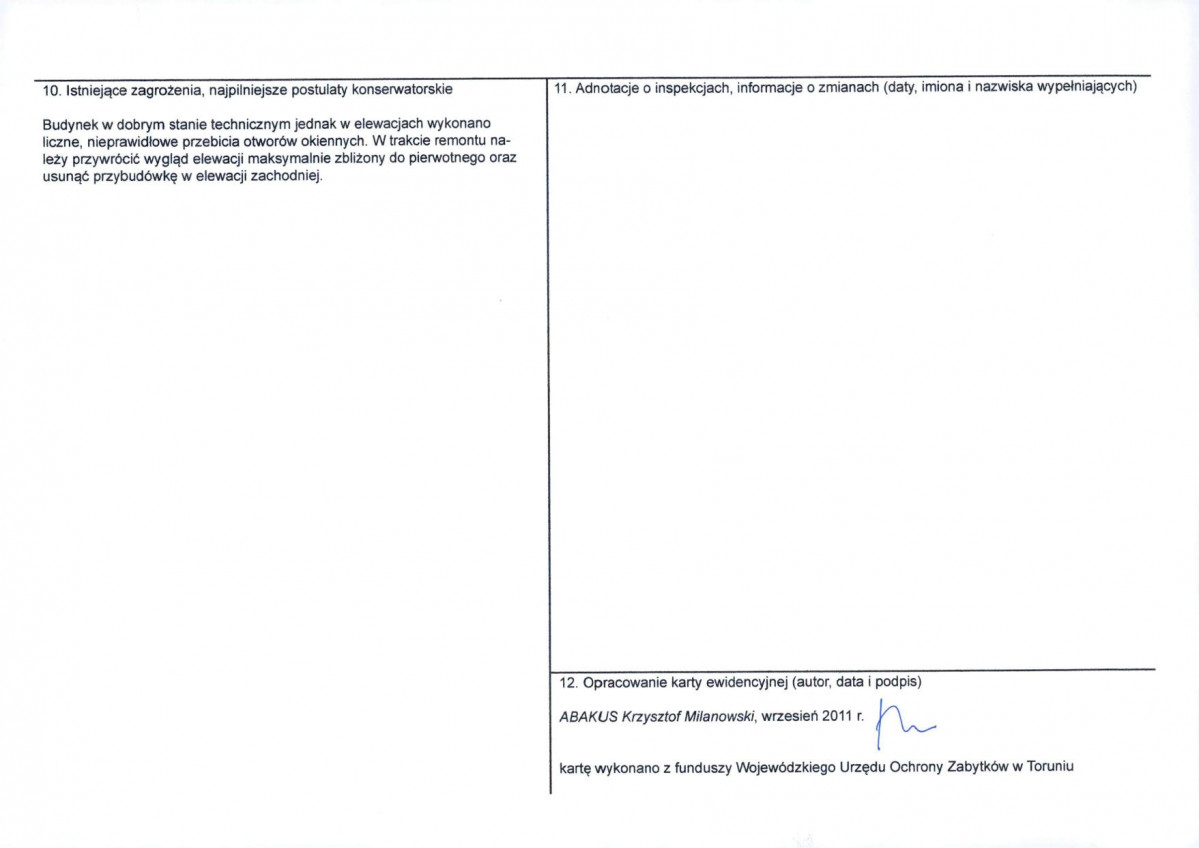 KEZN - Karta obiektu niewpisanego do rejestru, skan nr 2