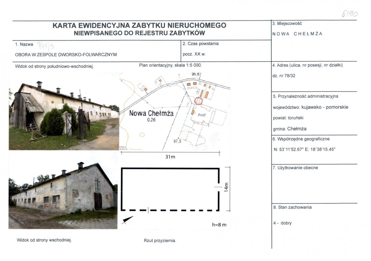 KEZN - Karta obiektu niewpisanego do rejestru, skan nr 1