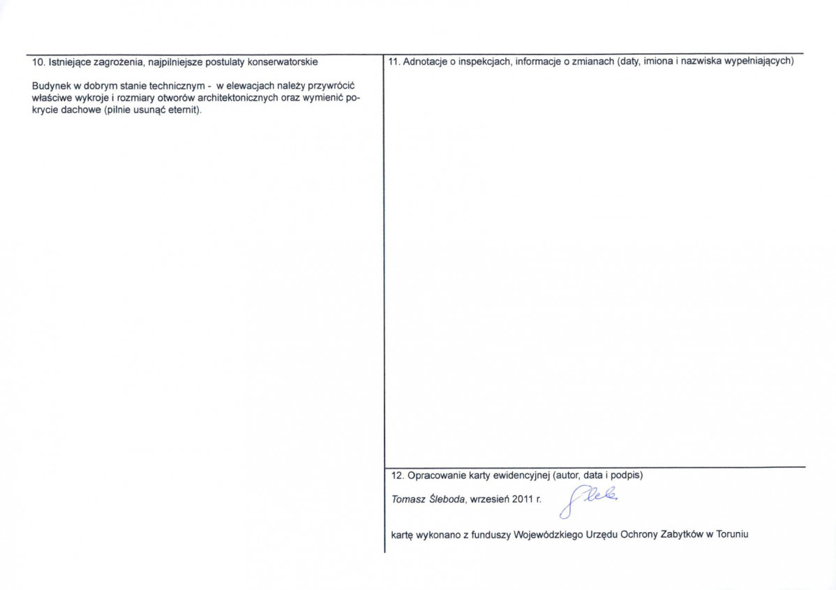 KEZN - Karta obiektu niewpisanego do rejestru, skan nr 2