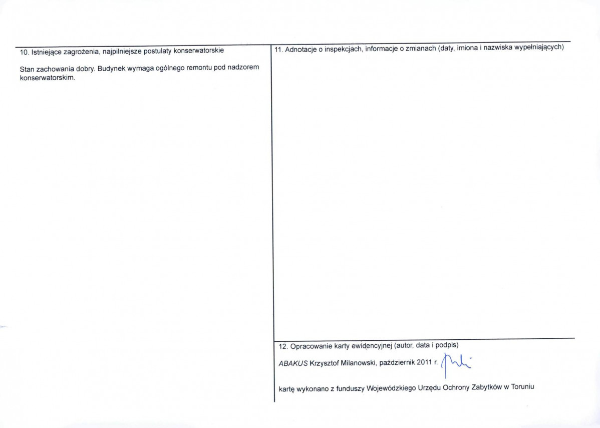 Karta obiektu niewpisanego do rejestru, skan nr 2