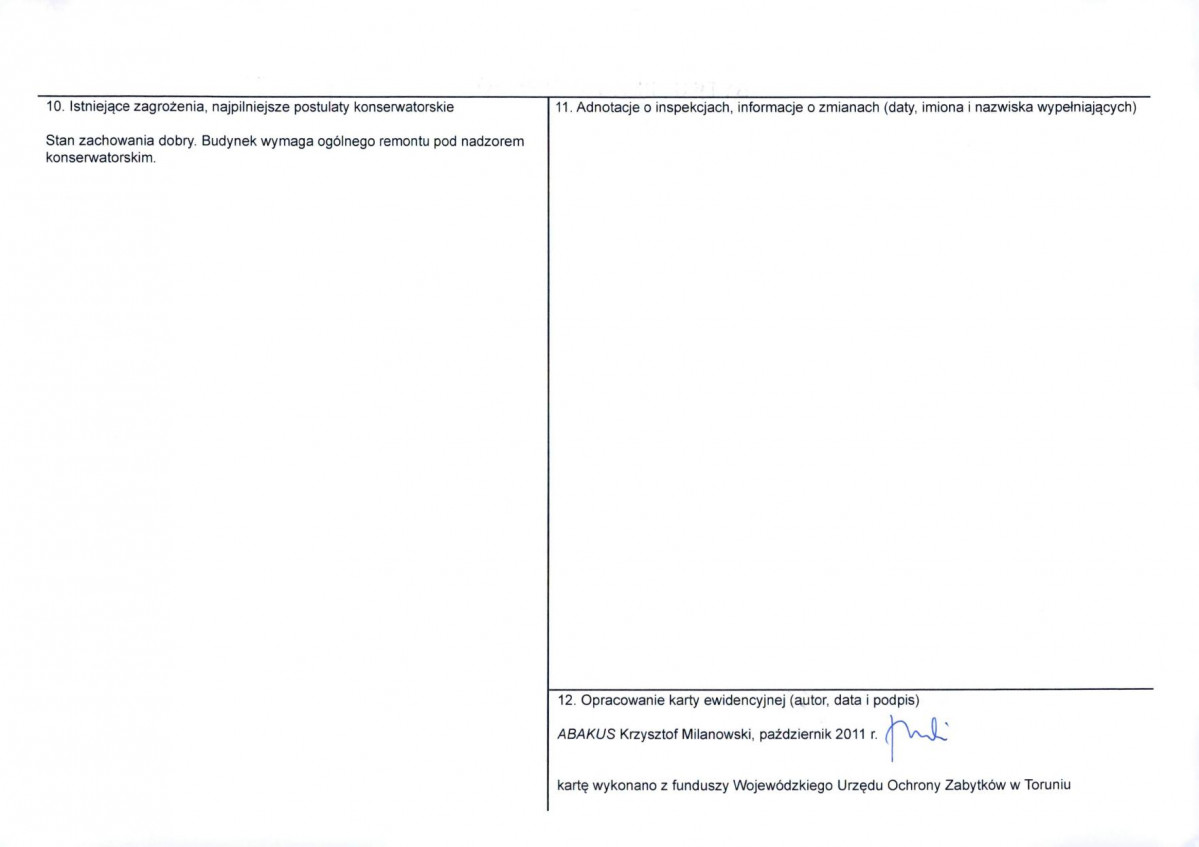 Karta obiektu niewpisanego do rejestru, skan nr 2