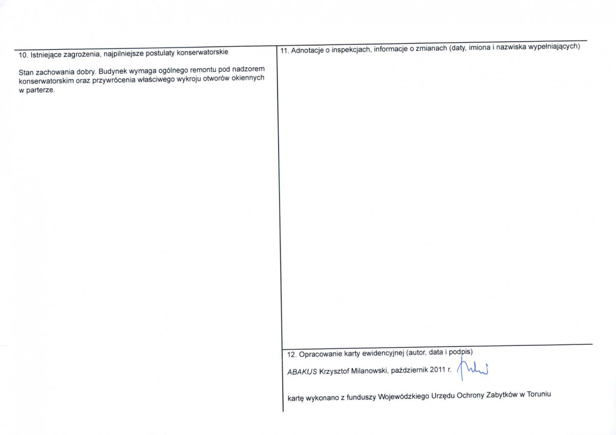 Karta obiektu niewpisanego do rejestru, skan nr 2