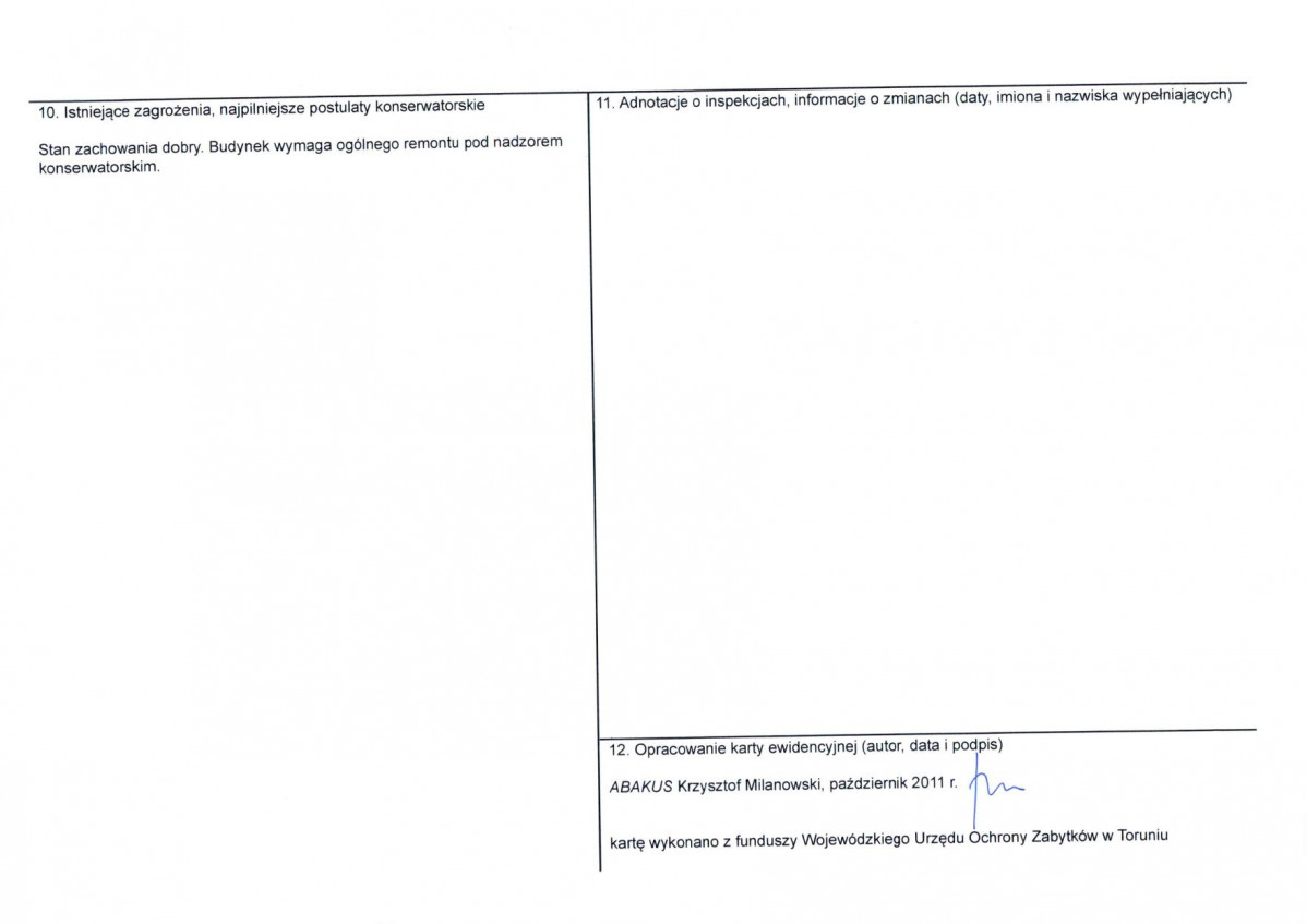 Karta obiektu niewpisanego do rejestru, skan nr 2
