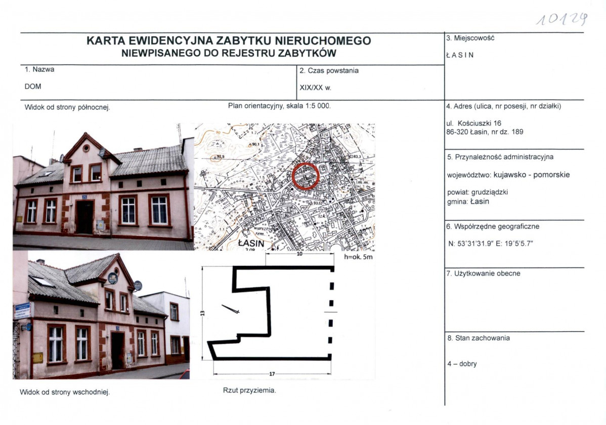 Karta obiektu niewpisanego do rejestru, skan nr 1