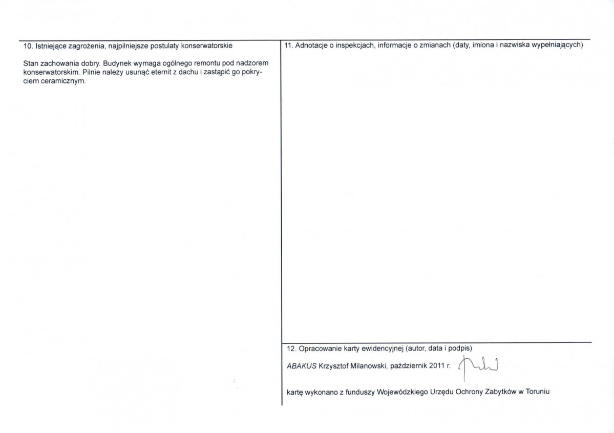 Karta obiektu niewpisanego do rejestru, skan nr 2