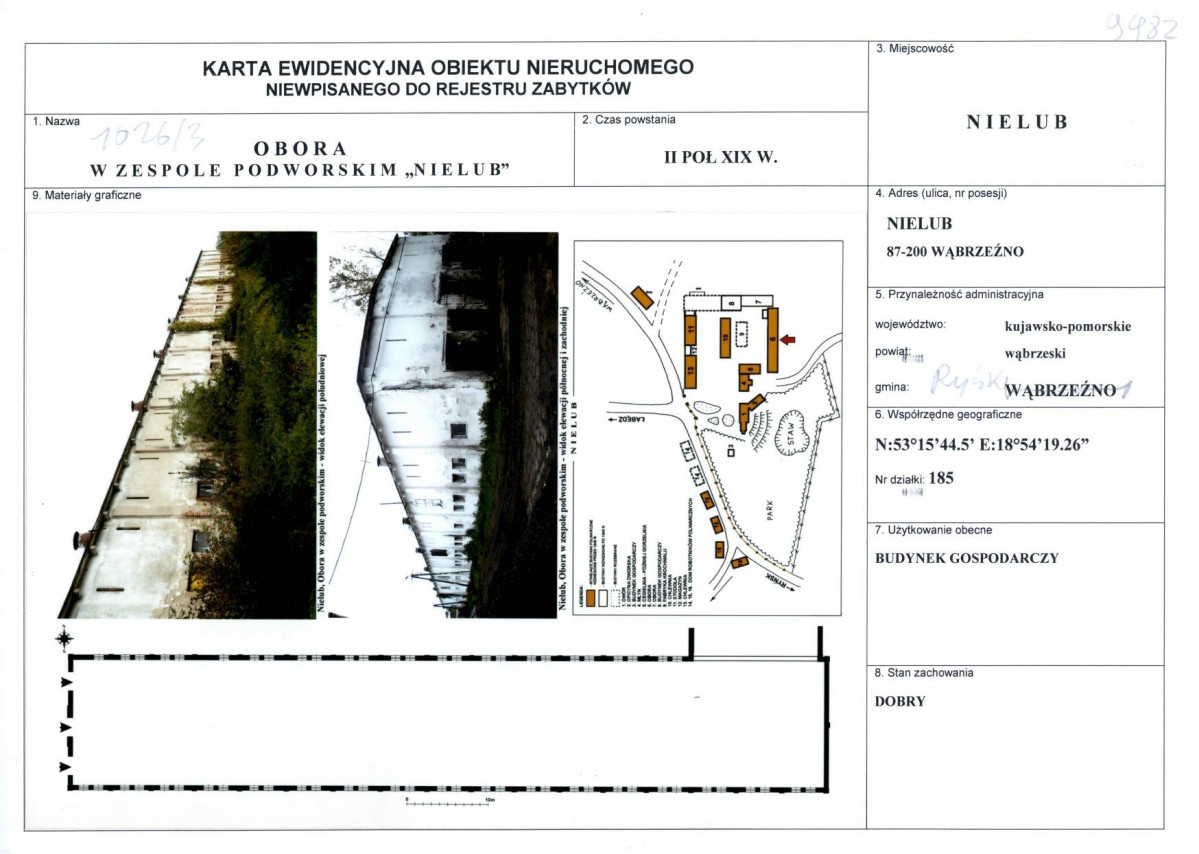 KEZN - Karta obiektu niewpisanego do rejestru, skan nr 1