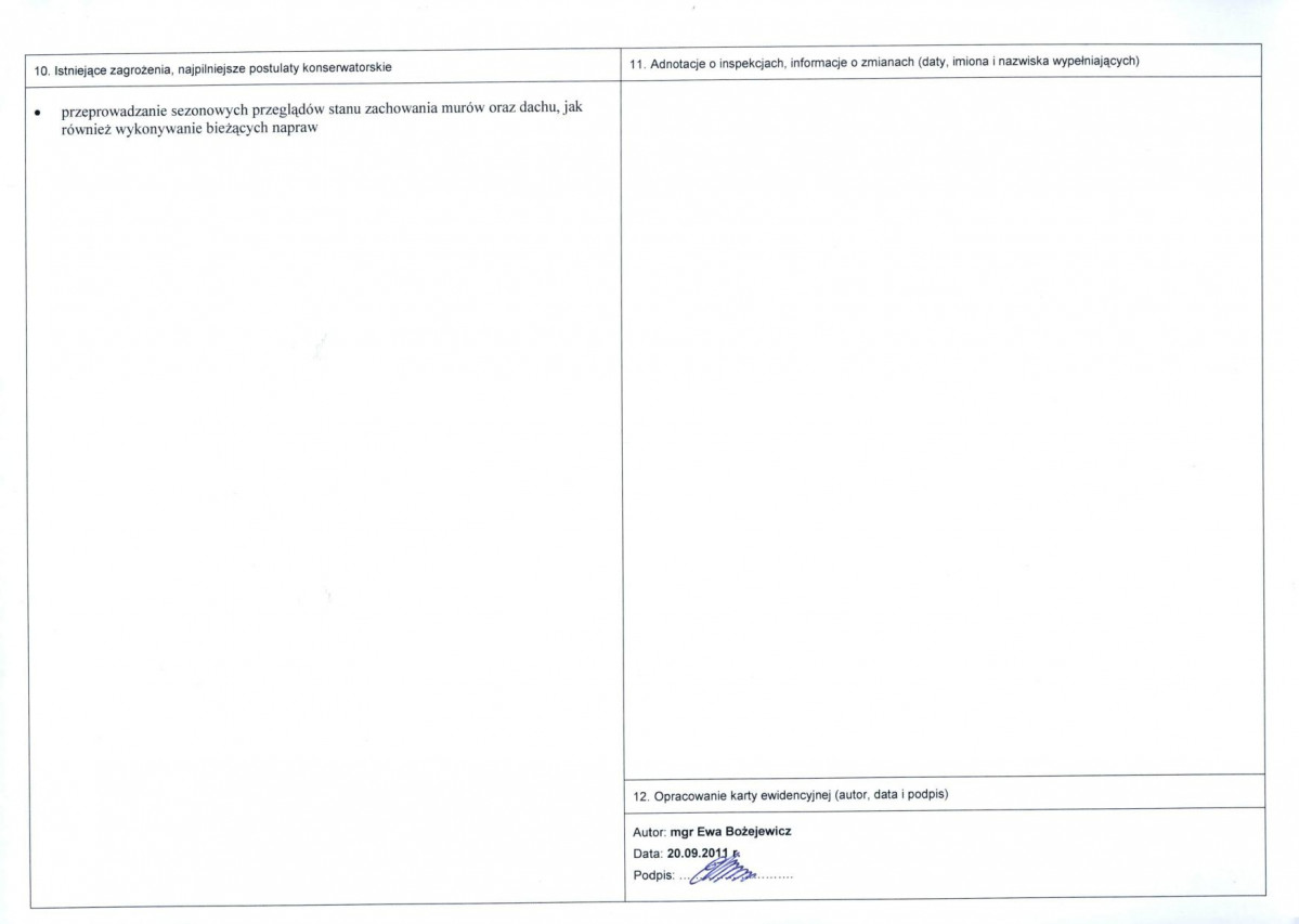 KEZN - Karta obiektu niewpisanego do rejestru, skan nr 2