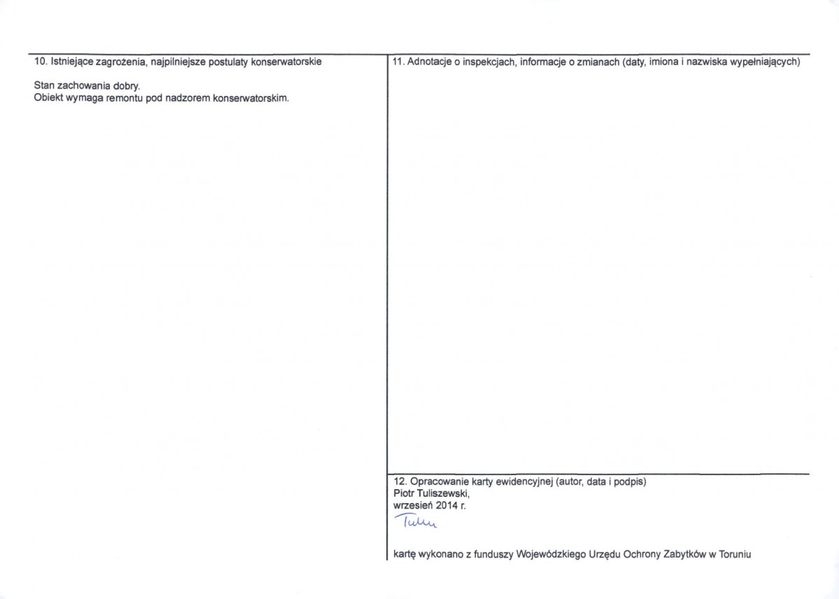 KEZN - Karta obiektu niewpisanego do rejestru, skan nr 2