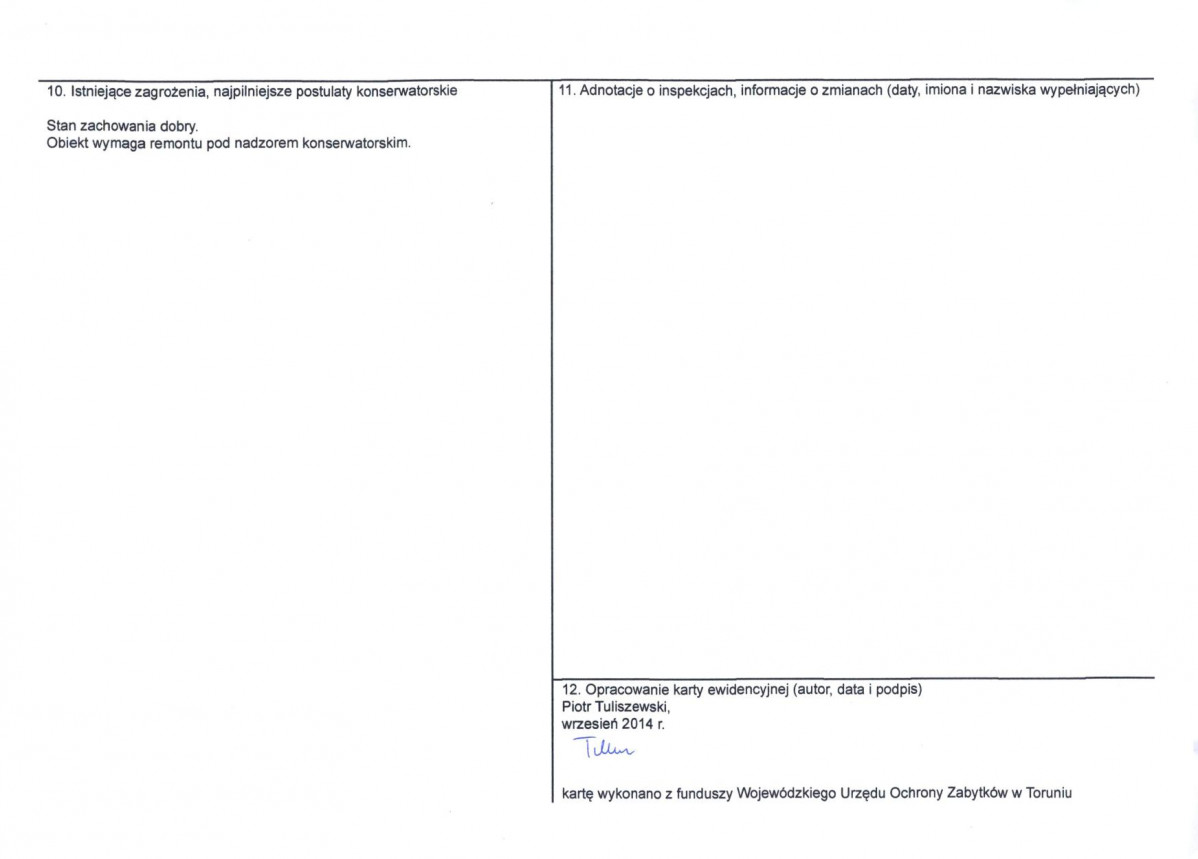 Karta obiektu niewpisanego do rejestru, skan nr 2