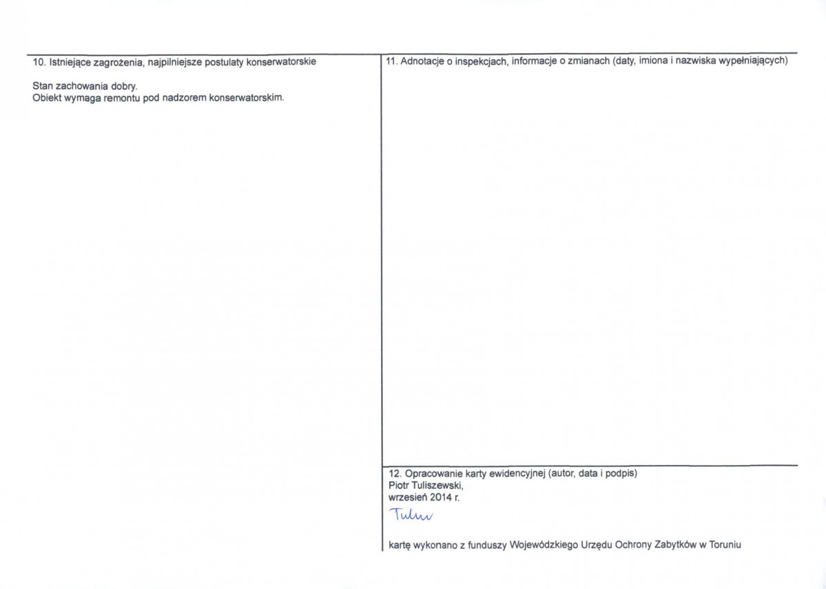 Karta obiektu niewpisanego do rejestru, skan nr 2