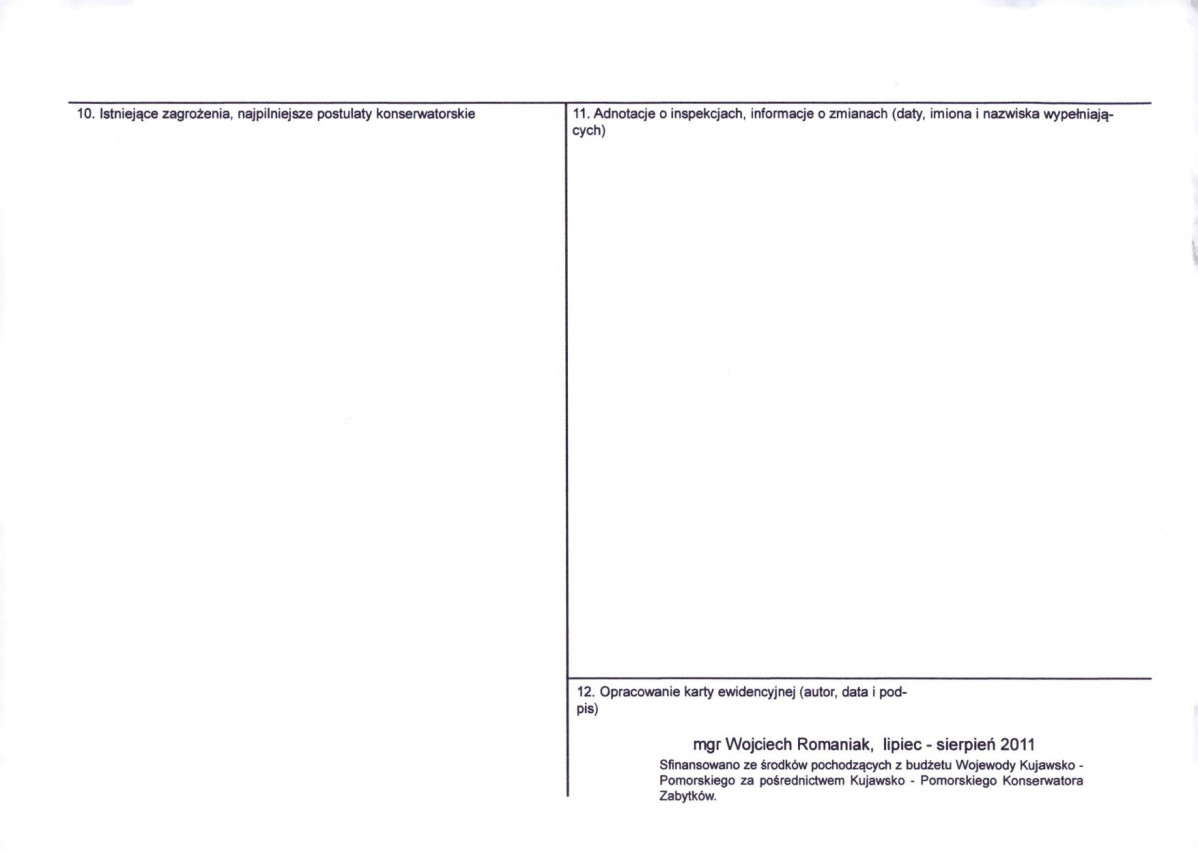 KEZN - Karta obiektu niewpisanego do rejestru, skan nr 2